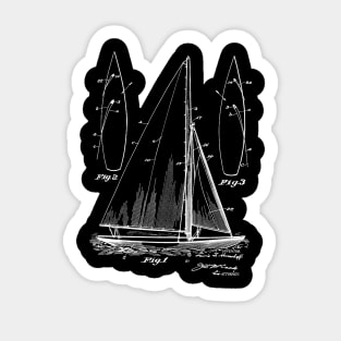 Sailing Boat Vintage Patent Hand Drawing Sticker